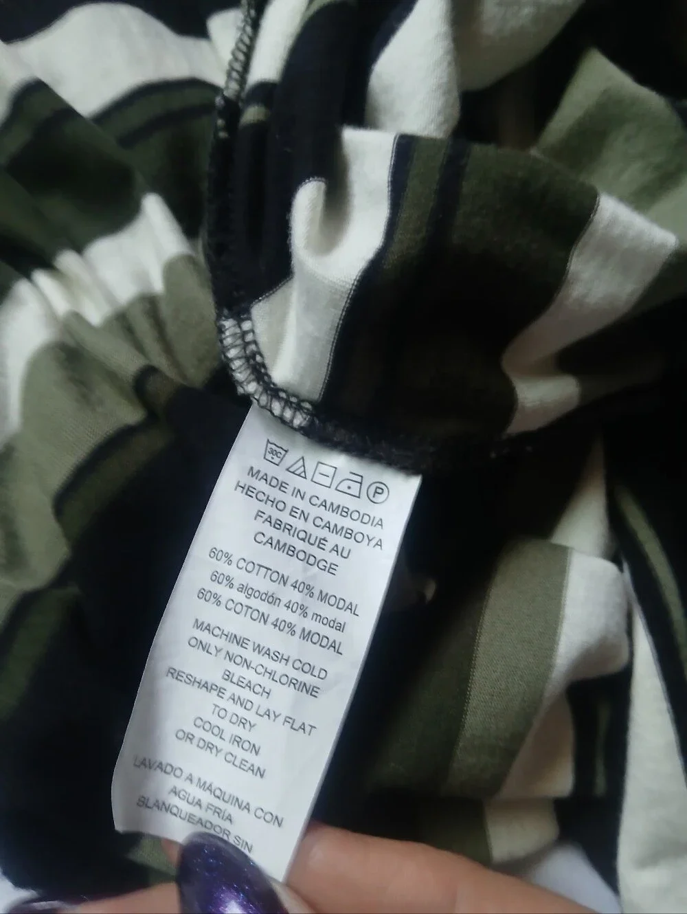 Michael Kors Striped Halter Midi Dress in Olive and Black